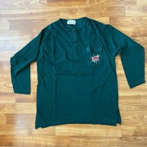 4/$15 Jessica intimates green pajama top